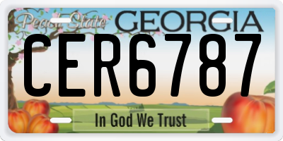 GA license plate CER6787