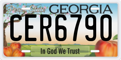 GA license plate CER6790