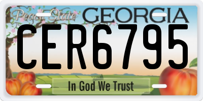 GA license plate CER6795