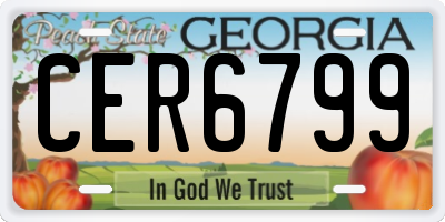 GA license plate CER6799