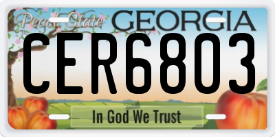 GA license plate CER6803