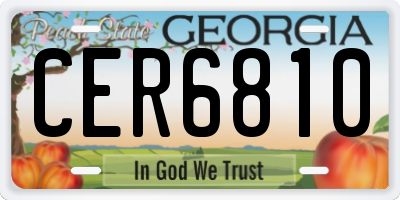 GA license plate CER6810