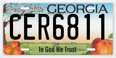 GA license plate CER6811