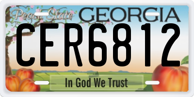 GA license plate CER6812