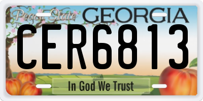 GA license plate CER6813