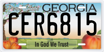 GA license plate CER6815