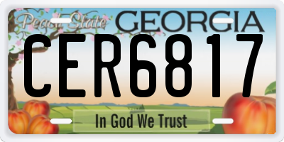 GA license plate CER6817