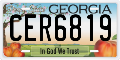 GA license plate CER6819