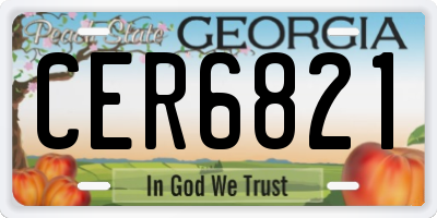 GA license plate CER6821