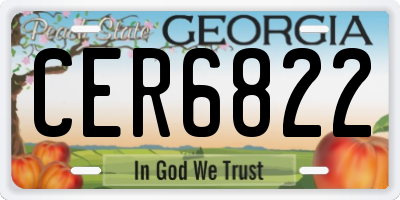 GA license plate CER6822