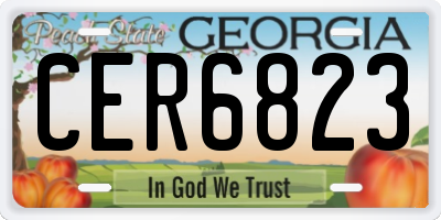 GA license plate CER6823