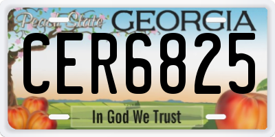 GA license plate CER6825