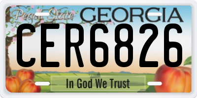 GA license plate CER6826