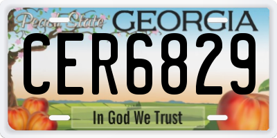 GA license plate CER6829