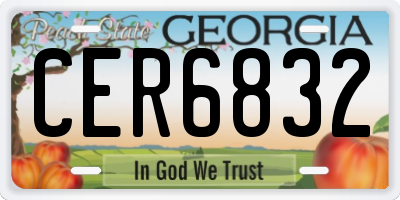GA license plate CER6832