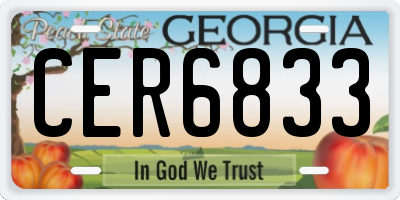 GA license plate CER6833