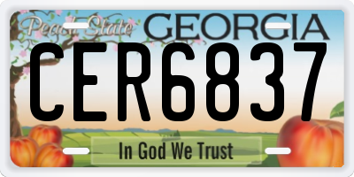GA license plate CER6837