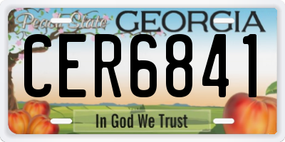 GA license plate CER6841