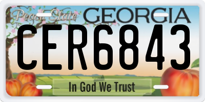 GA license plate CER6843