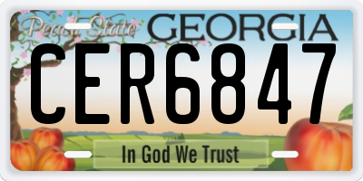 GA license plate CER6847