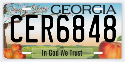 GA license plate CER6848