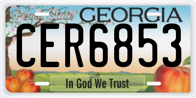 GA license plate CER6853