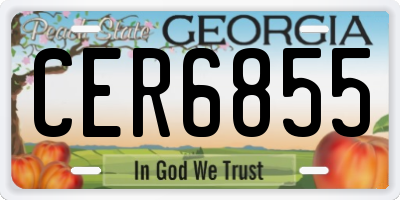 GA license plate CER6855