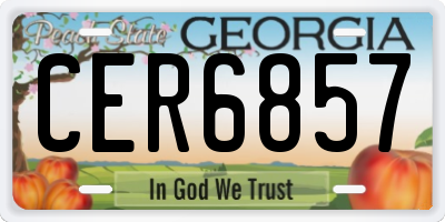 GA license plate CER6857