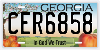 GA license plate CER6858