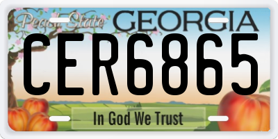 GA license plate CER6865