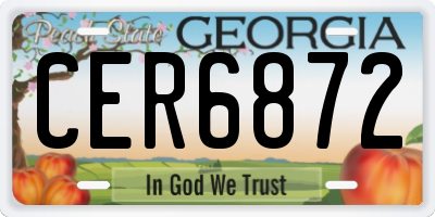 GA license plate CER6872