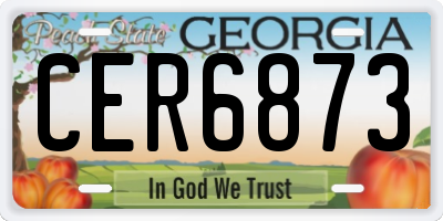 GA license plate CER6873