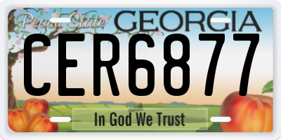 GA license plate CER6877