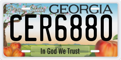 GA license plate CER6880
