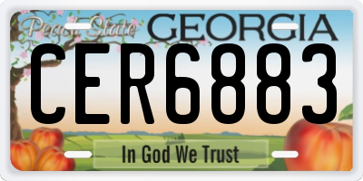 GA license plate CER6883