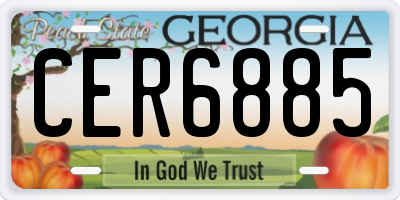 GA license plate CER6885