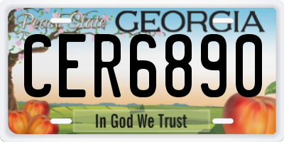 GA license plate CER6890