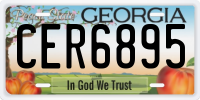 GA license plate CER6895