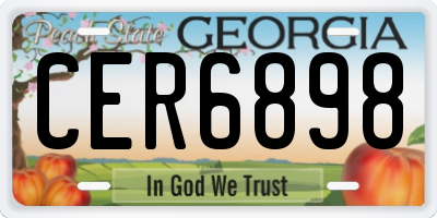 GA license plate CER6898