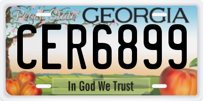 GA license plate CER6899