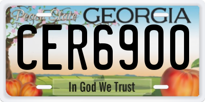 GA license plate CER6900