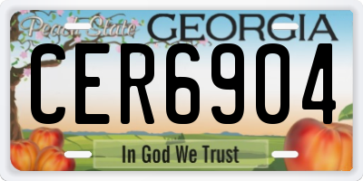 GA license plate CER6904