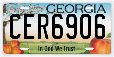 GA license plate CER6906