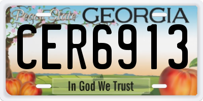 GA license plate CER6913