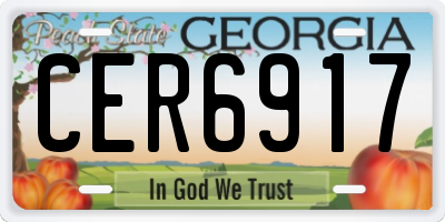 GA license plate CER6917