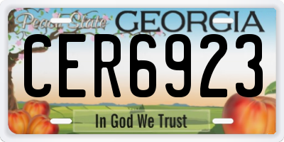 GA license plate CER6923