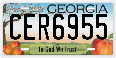 GA license plate CER6955