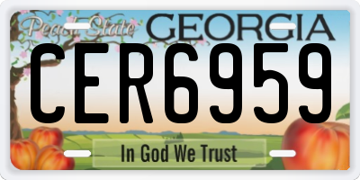 GA license plate CER6959