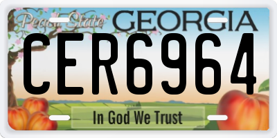 GA license plate CER6964