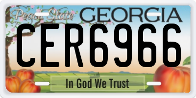 GA license plate CER6966